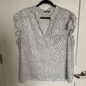 Polka Dot Ruffle Sleeve Blouse